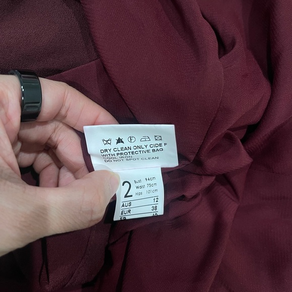 Zimmermann Burgundy Long Sleeve Dress Set Top and Skirt - Picture 11 of 11